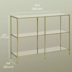 Table console avec rangement Table console de 100 cm Table console à cadre métallique Table console étroite Table console d'entrée Table console avec étagères