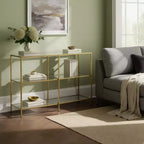 Table console avec rangement Table console de 100 cm Table console à cadre métallique Table console étroite Table console d'entrée Table console avec étagères