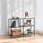 Table console avec rangement Table console de 100 cm Table console à cadre métallique Table console étroite Table console d'entrée Table console avec étagères