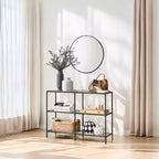 Console Table With Storage 39.4 Inch Console Table Metal Frame Console Table Thin Console Table Entryway Console Table Console Table With Shelves