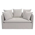 Novogratz Collette Slipcover Loveseat Sofa, Off White Canvas Weave