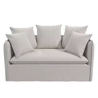 Novogratz Collette Slipcover Loveseat Sofa, Off White Canvas Weave