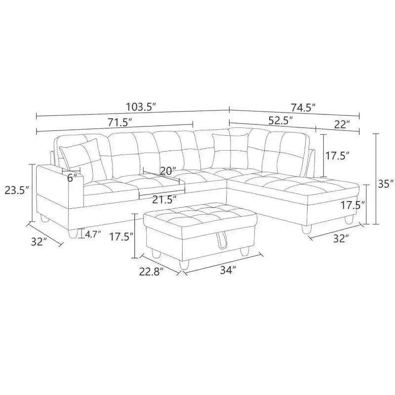 Transformez votre espace de vie avec notre élégant canapé d'angle en L – Confort, fonctionnalité et esthétisme.
