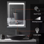 Armoire à pharmacie éclairée par LED avec miroir, organisateur de salle de bain mural à brancher avec 3 étagères de rangement