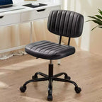 Chaise ergonomique sans accoudoirs : pivotante à 360°, à roulettes, réglable en hauteur pour tâches informatiques