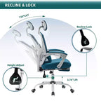 Chaise de bureau ergonomique avec pivot, repose-pieds rétractable, coussin de soutien lombaire et accoudoirs rembourrés
