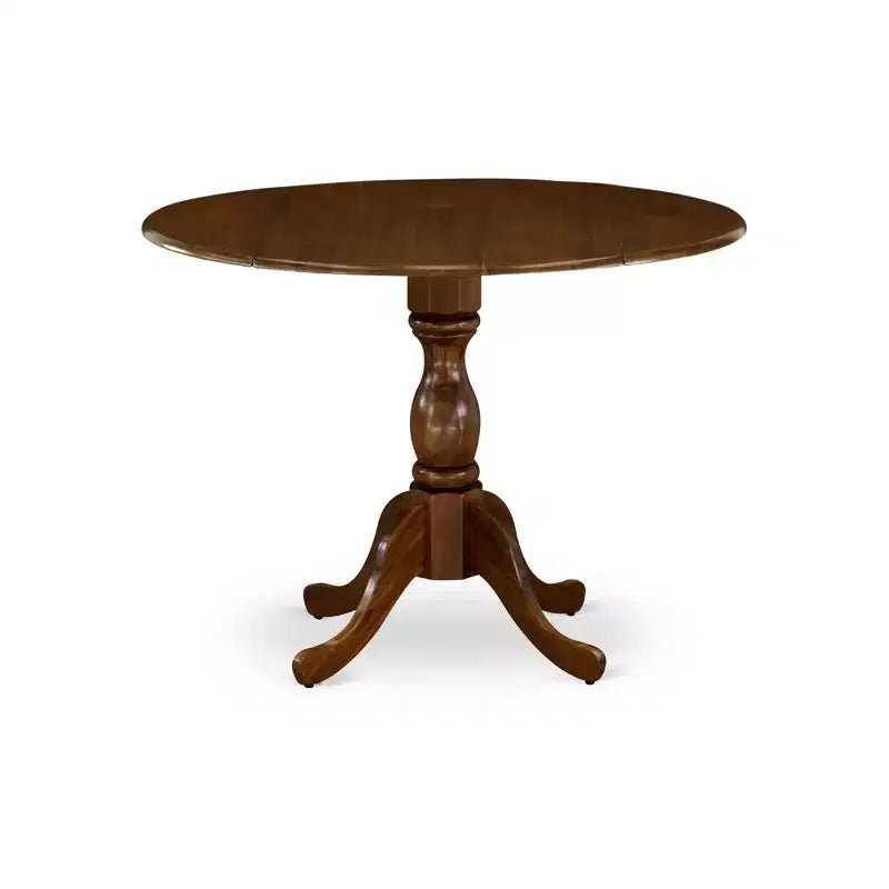 Ensemble de salle à manger HomeStock, rond, pour petits espaces, chaises en tissu, noyer antique