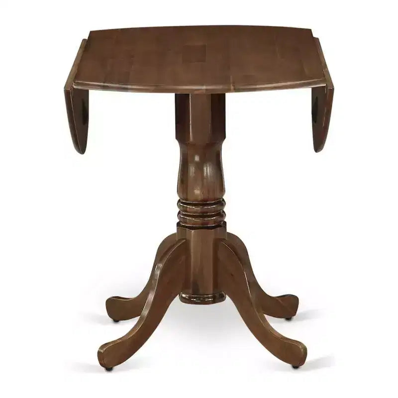 Table de salle à manger HomeStock en bois d'hévéa avec deux rallonges escamotables de 23 cm