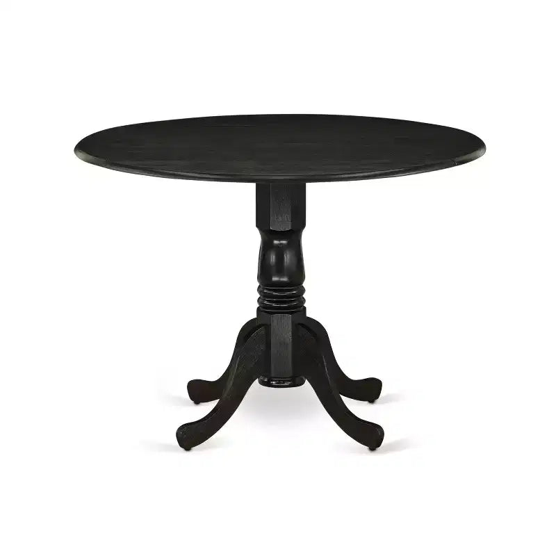 Table de salle à manger HomeStock en bois d'hévéa avec deux rallonges escamotables de 23 cm