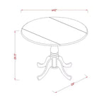 Table de salle à manger HomeStock en bois d'hévéa avec deux rallonges escamotables de 23 cm