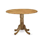 Table de salle à manger HomeStock en bois d'hévéa avec deux rallonges escamotables de 23 cm