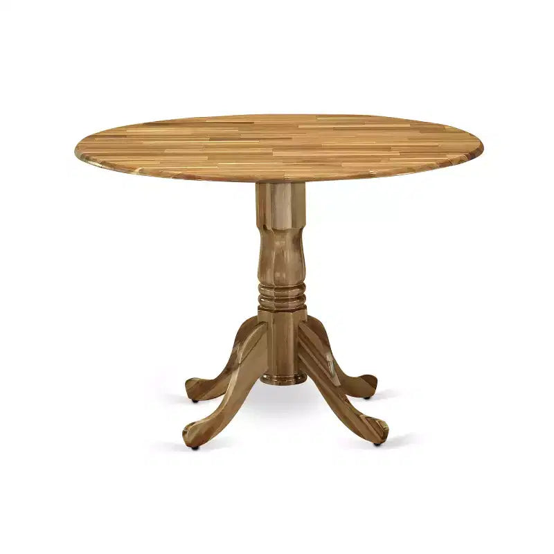Table de salle à manger HomeStock en bois d'hévéa avec deux rallonges escamotables de 23 cm