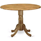 Table de salle à manger HomeStock en bois d'hévéa avec deux rallonges escamotables de 23 cm