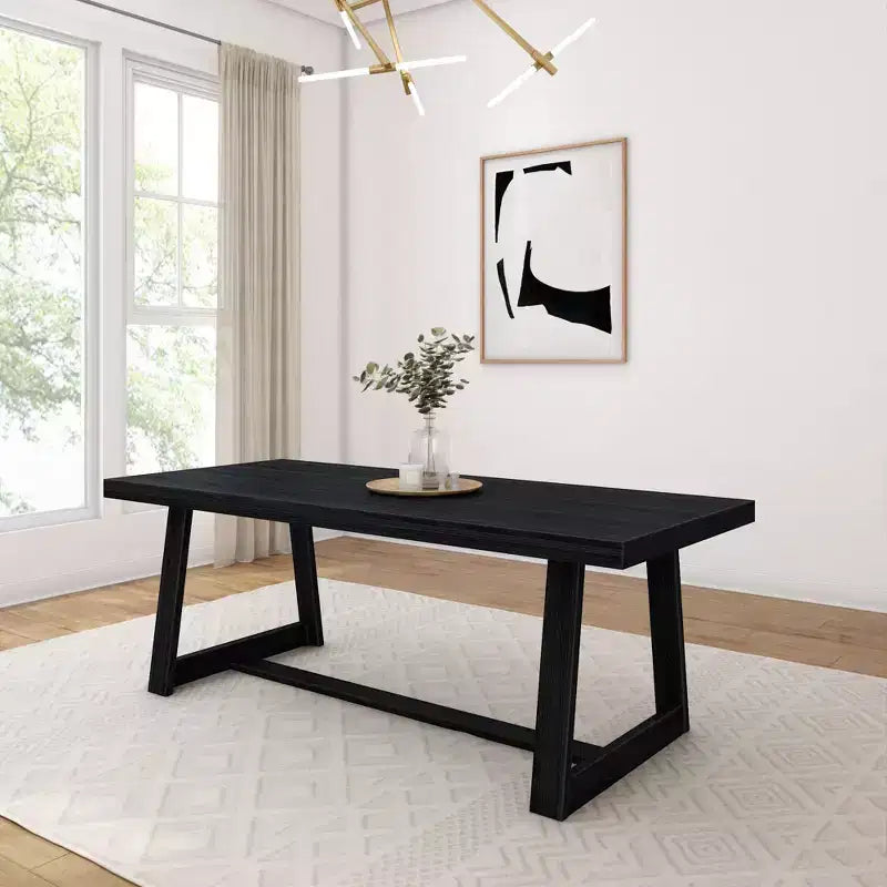 Plank+Beam 84 Dining Table for 8, Solid Wood Classic Farmhouse Style Kitchen Table