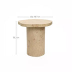 LuxenHome Table d'appoint de 49 cm de haut en bois manufacturé avec plateau de forme irrégulière en finition loupe de bois, marron