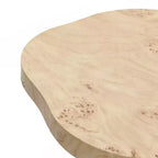 LuxenHome Table d'appoint de 49 cm de haut en bois manufacturé avec plateau de forme irrégulière en finition loupe de bois, marron