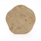 LuxenHome Table d'appoint de 49 cm de haut en bois manufacturé avec plateau de forme irrégulière en finition loupe de bois, marron