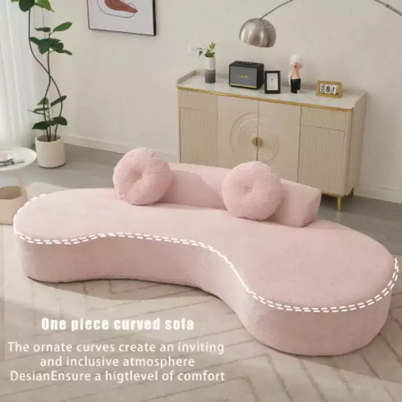 Élégant canapé cloud 3-4 places, design incurvé de 105,5 pouces, inclut 2 oreillers