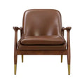 Christopher Knight Home Freja Modern Faux Leather and Wood Accent Chair