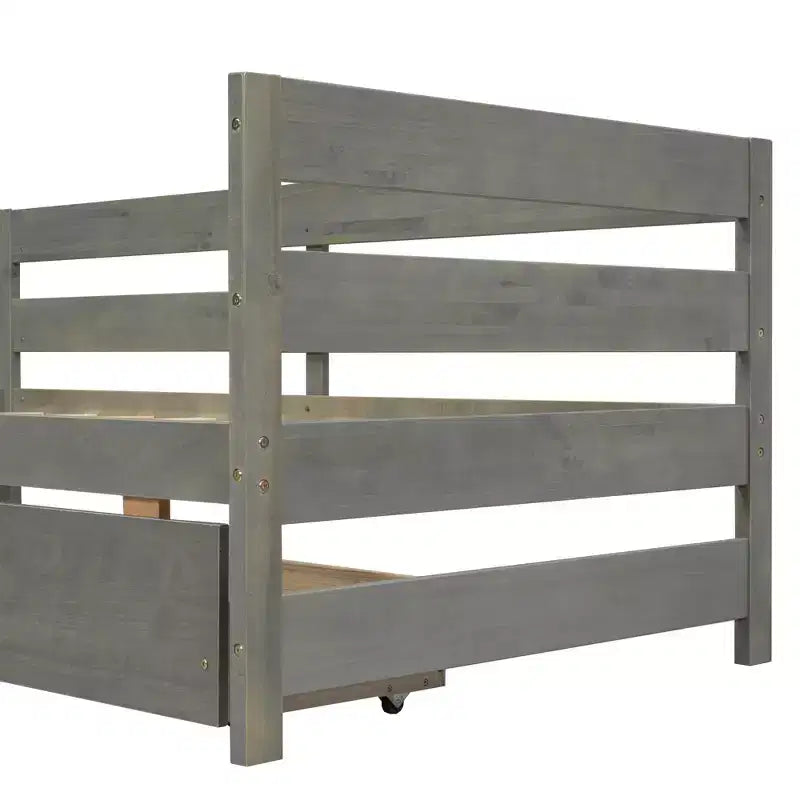 Lit de repos d'angle double avec 3 tiroirs de rangement, cadre de lit en bois - ModernLuxe