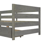 Lit de repos d'angle double avec 3 tiroirs de rangement, cadre de lit en bois - ModernLuxe