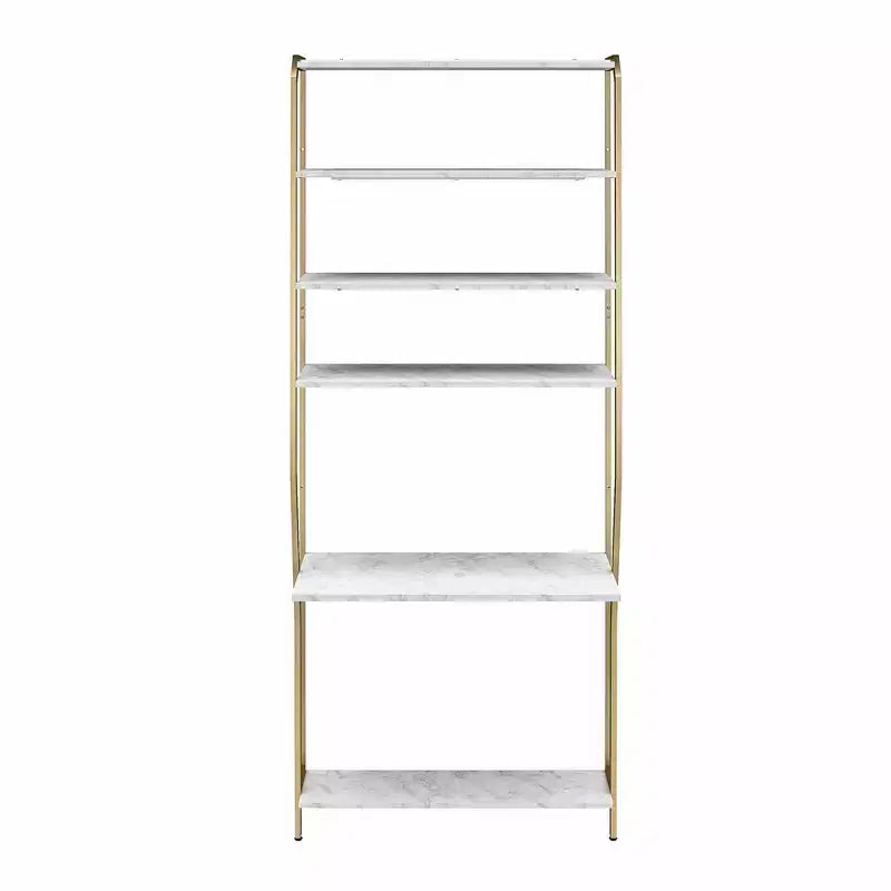 Gwyneth Closet - Vanity, White Faux Marble and Golden Bronze