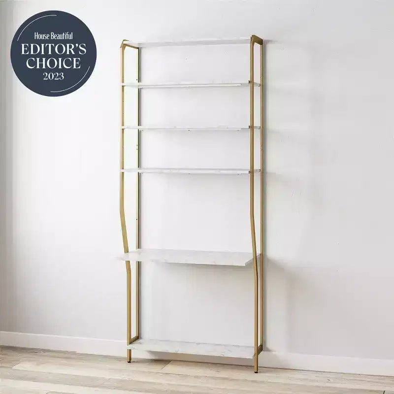 Gwyneth Closet - Coiffeuse, faux marbre blanc et bronze doré