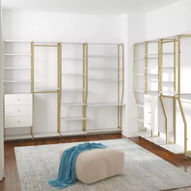 Gwyneth Closet - Coiffeuse, faux marbre blanc et bronze doré