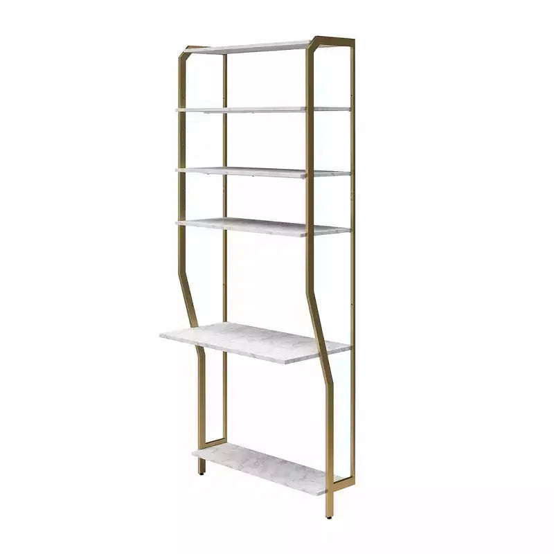 Gwyneth Closet - Coiffeuse, faux marbre blanc et bronze doré