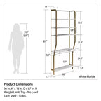 Gwyneth Closet - Coiffeuse, faux marbre blanc et bronze doré