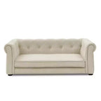 Confort et style pour votre animal : lit rectangulaire surélevé pour chien de couleur beige, design durable