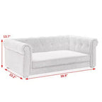 Confort et style pour votre animal : lit rectangulaire surélevé pour chien de couleur beige, design durable
