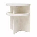 Tables d'appoint demi-cercle Daytona Modern, lot de 2, aspect plâtre