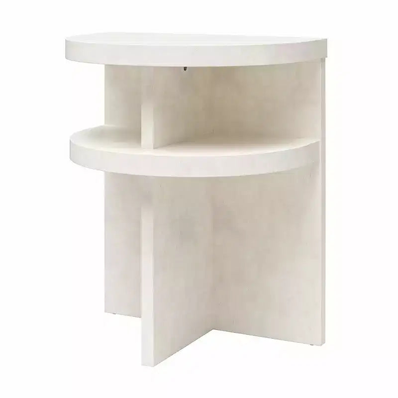 Tables d'appoint demi-cercle Daytona Modern, lot de 2, aspect plâtre
