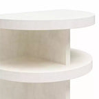 Tables d'appoint demi-cercle Daytona Modern, lot de 2, aspect plâtre