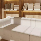 Canapé moderne Famapy en tissu moelleux beige avec coussins assortis : confort et style pour votre intérieur