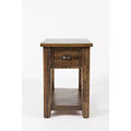 Jofran,Artisan's Craft Rustic Farmhouse Distressed Solid Wood Side Table- Gray Color