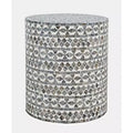 Jofran,Global Archive Small Terrazzo Handcrafted Capiz Shell Accent Table- Brown Color