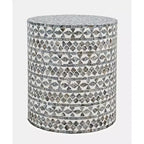 Jofran,Global Archive Small Terrazzo Handcrafted Capiz Shell Accent Table- Brown Color