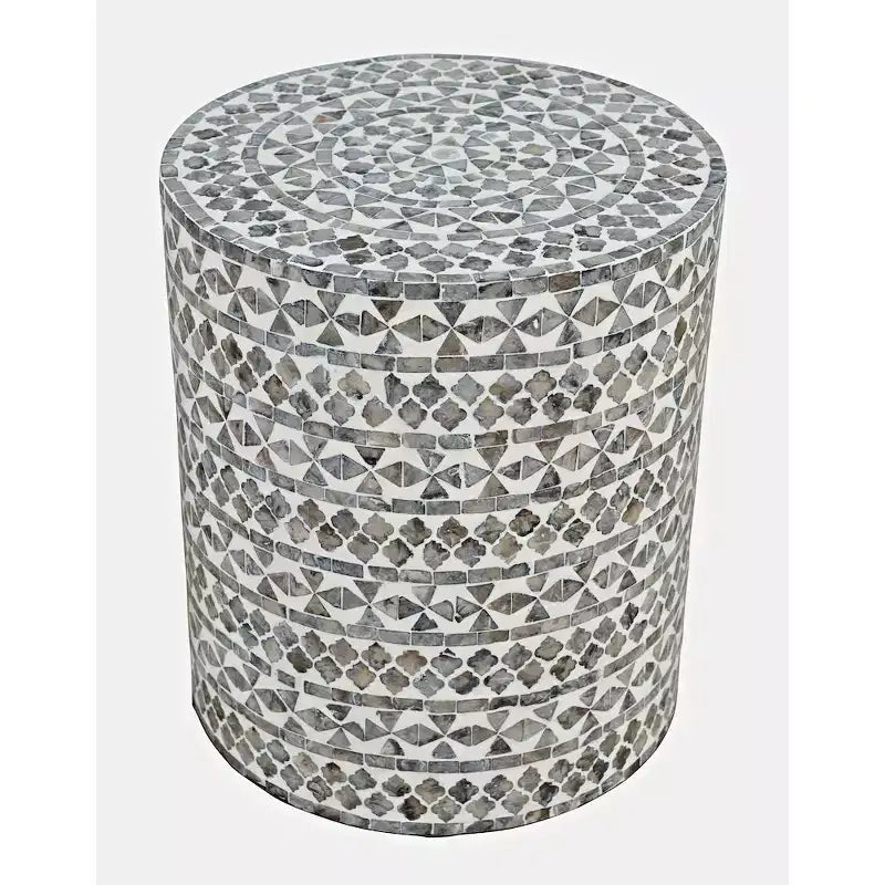 Jofran, Table d'appoint en petites coquilles Capiz fabriquées à la main, modèle Global Archive Terrazzo - Couleur marron