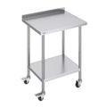 VEVOR 24 x 30 x 40 Inch Stainless Steel Work Table, Commercial Food Prep Worktable with Casters, Heavy Duty Prep Worktable, Metal Work Table