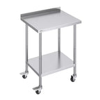 VEVOR 24 x 30 x 40 Inch Stainless Steel Work Table, Commercial Food Prep Worktable with Casters, Heavy Duty Prep Worktable, Metal Work Table