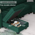 Petit pouf modulaire tufté en velours Belffin