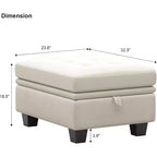 Petit pouf modulaire tufté en velours Belffin