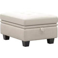 Petit pouf modulaire tufté en velours Belffin