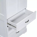 Meuble de rangement haut de salle de bain moderne avec étagères réglables et tiroirs, organisateur de rangement sur pied, armoire de cuisine, blanc - ModernLuxe