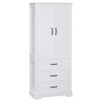 Meuble de rangement haut de salle de bain moderne avec étagères réglables et tiroirs, organisateur de rangement sur pied, armoire de cuisine, blanc - ModernLuxe