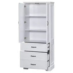 Meuble de rangement haut de salle de bain moderne avec étagères réglables et tiroirs, organisateur de rangement sur pied, armoire de cuisine, blanc - ModernLuxe
