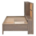 Lit de repos double GDFStudio Byron avec étagères de rangement et ports USB