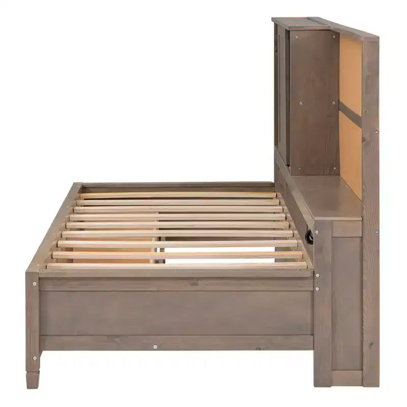 Lit de repos double GDFStudio Byron avec étagères de rangement et ports USB